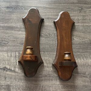 Vintage Wooden Wall Sconces